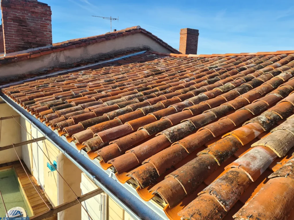 Artisan charpentier couvreur couverture toit avec tuiles